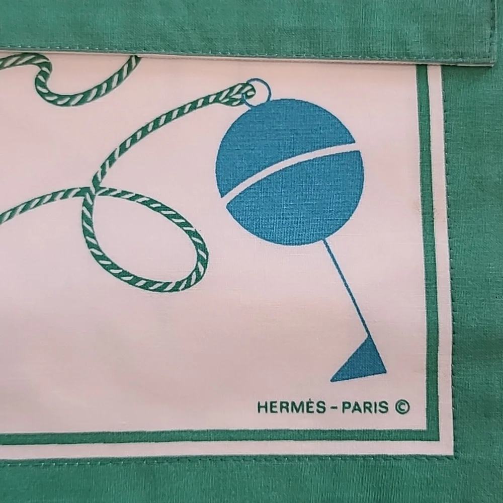 HERMÈS 1990s MARINER STYLE PLACEMATTS W/ORIGINAL BOX- UNUSED SET OF 5